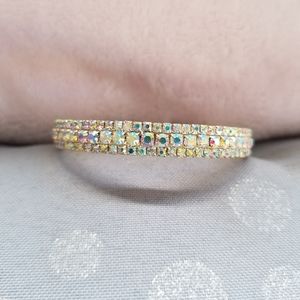 Iridescent Rhinestone Cuff Bracelet NWOT